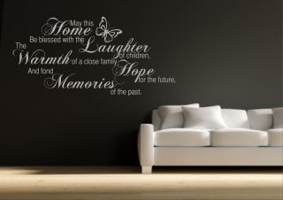 Family Home Memories Wall Sticker Quote Decal Transfer Mural Stencil