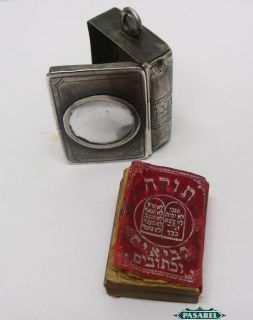 RARE Important Cased Miniature Thumb Bible Book M Scholtz Warsaw