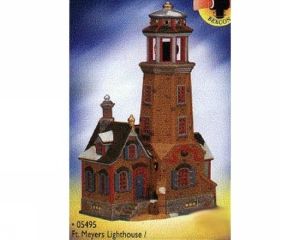Lemax ft Meyers Lighthouse Rotating Beacon Christmas Village Procelain