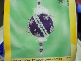 Snowball Royalty Sequin Ornament Kit Makes 4