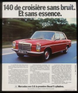 1975 Red Mercedes Benz 200 D Diesel W115 Car French Ad