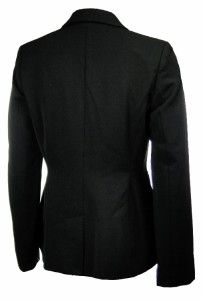 Sutton Studio Womens Black 4P Multi Pocket Blazer Petite Wool Blend