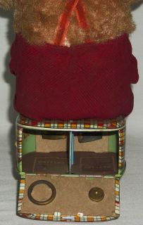 Vintage Balloon Blowing Monkey Tin Toy Battery Operated Litho Japan