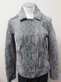 Michael Michael Kors Python Print Suede Leather Motorcycle Jacket $450