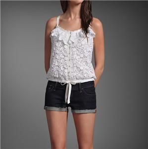 Abercrombie Women Michelle Cami Tank Tee T Shirt Lace White Size s $98