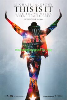 Michael Jacksons This Is It Movie Poster 27x40 Orig 1S