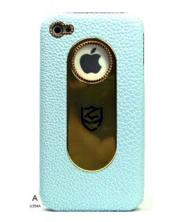 Chrome Brushed Metal Decal Shield Pearl Leather Cover Case for iPhone