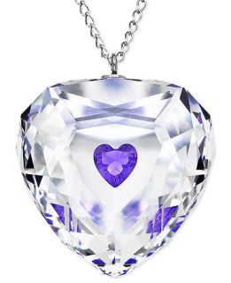 Swarovski Necklace, Rhodium Plated Violet Truthful Heart Crystal