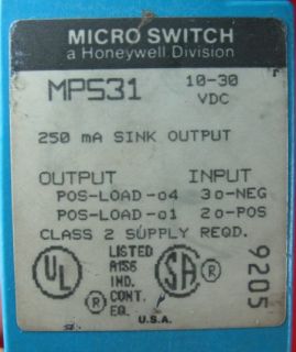 MPS31 Micro Switch 10 30V 9205 Base Sink Output