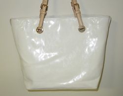 Michael Kors White Patent Leather Tote Bag Purse