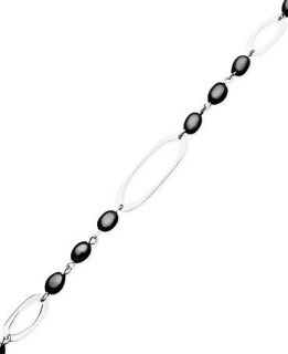 Sterling Silver Bracelet, Onyx Oval (4 6mm)   Bracelets   Jewelry