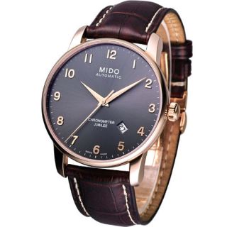 Mido Baroncelli Jubilee Automatic Cosc Swiss Watch Black Rose Gold
