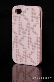 Michael Kors Womens Pink Plastic Monogram MK Logo iPhone 4 Case Cover