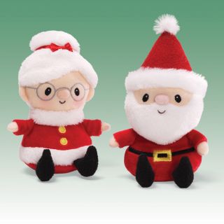 Gund 7 Santas Village Plush Mr Mrs Claus Christmas Sound Toy New