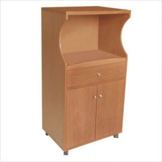 Home Source Microwave Cart with Cabinet in Cherry TIF10109MIC