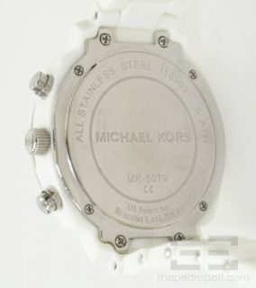 Michael Kors White Resin Stainless Steel Womens Watch