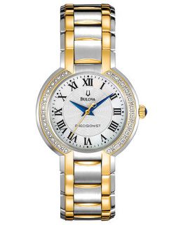 Bulova Watch, Womens Precisionist Diamond Accent Two Tone Stainless