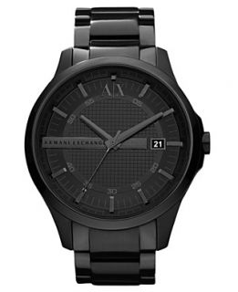 Armani Exchange Watch, Mens Black Ion Plated Stainless Steel
