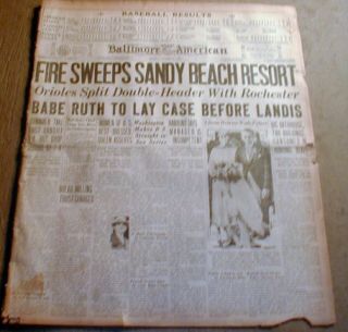 1925 Headline Newspaper Babe Ruth Protests $5 000 Fine by NY Yankees
