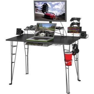 Atlantic Gaming Desk in Black with 8 Accessories 33935701 New