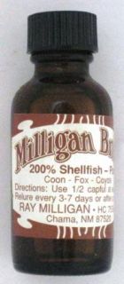 200 Shellfish 1oz Milligan Brand Lure Raccoon Trapping Lure