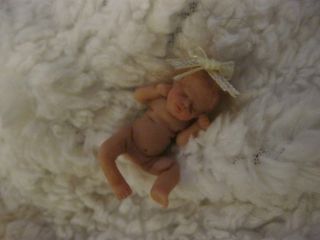 OOAK Clay Baby Mico Miniature Baby Dollhouse Mini Tiny Girl NR 3 Days