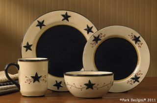 Place Setting Star Vine Ceramic Plates Bowl Mug Primitive Country