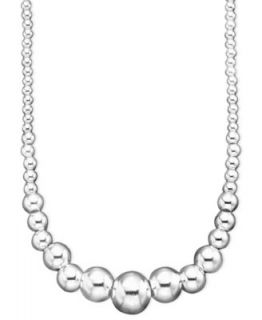 Giani Bernini Sterling Silver Necklace, Graduated Bead Necklace