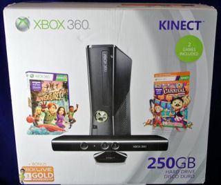 Microsoft Xbox 360 Slim Kinect Holiday Bundle 250 GB Black Console