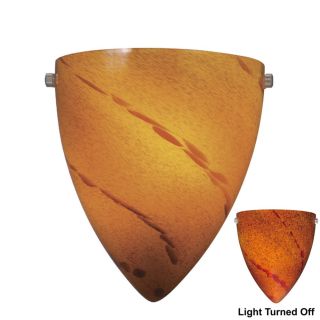 NEW 1 Light Wall Sconce Lighting Fixture, Brushed Nickel, Amber Lava