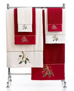 Lenox Bath Towels, Ribbon and Holly 16 x 28 Hand Towel
