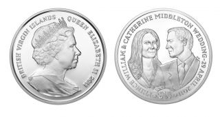 Mint image of the 2011 Royal Wedding Silver Proof Coin from the