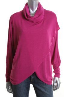 Nally Millie New Pink Dolman Asymmetrical Cowl Neck Pullover Sweater