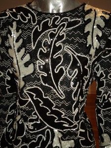 Vtg Mini Opera Heavily Embroided Beaded Onyx Sequins Silk Flapper
