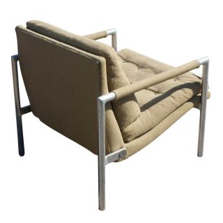 Vintage Milo Baughman Style Aluminum Base Chair