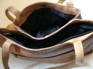 Anuschka Large Leather Shopper Hand Painted Brown Purse