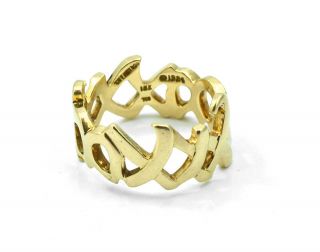 Tiffany Co 18K Solid Gold Yellow XOXO Ring Authentic Size 5 75 Paloma