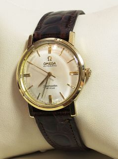 Omega Seamaster DeVille 14k Gold Watch Leather Band
