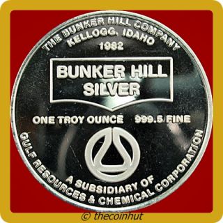 brilliant genuine bunker hill mine 1 ounce 999 5 silver bunker hill