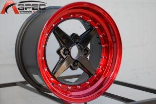 Rota Zero Plus 15x8 4x100 ET10 Black Red Rims Wheels