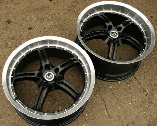 Stern Jock Face ST5 20 Black Rims Wheels Ford Mustang Staggered