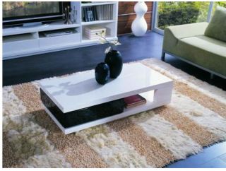 Contemporary 5010C Black and White Modern Coffee Table