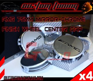 Mercedez Benz E C s Class Chrome Wheel Center Caps 4pcs Mirror AMG
