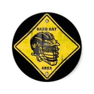 Lacrosse Hard Hat Area Round Stickers
