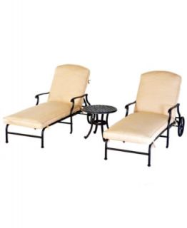 Belmont Outdoor Patio Furniture, 3 Piece Chaise Set (2 Chaises, 1 End
