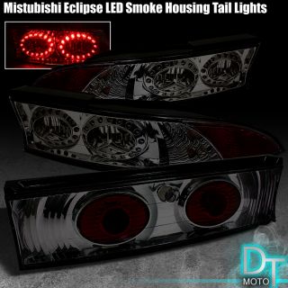 SMOKED 95 99 ECLIPSE HALO LED RIMS TAIL LIGHTS w/ CENTER PIECE LAMPS