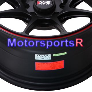 Black Red Stripe Concave Rims Wheels 4x100 90 00 05 Mazda Miata