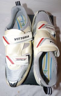 Vittoria Look THL Triathlon Tri White Bike Cycling Shoes UK 12 EU 46