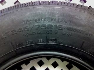 One Bridgestone V Steel RLB 265 Tire, LT245/75/16, Dot 2110, Tread 8 9