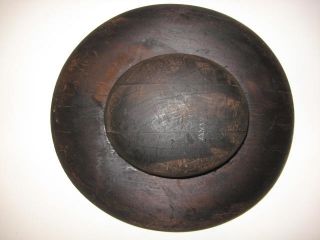 Antique Millinery Mens Mans Wood Hat Stretcher Block Brim Mold Marked